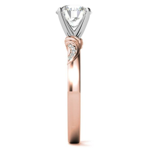 2.0Carat -8.0mm Round Moissanite Floral Accent Engagement Ring - Picture 15 of 16